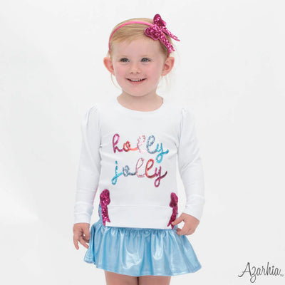 Sequin Holly Jolly on White Holly Preview #2