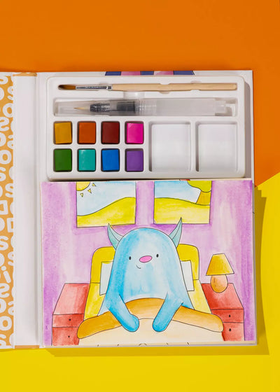 Monster Watercolor Painting Book Preview #2