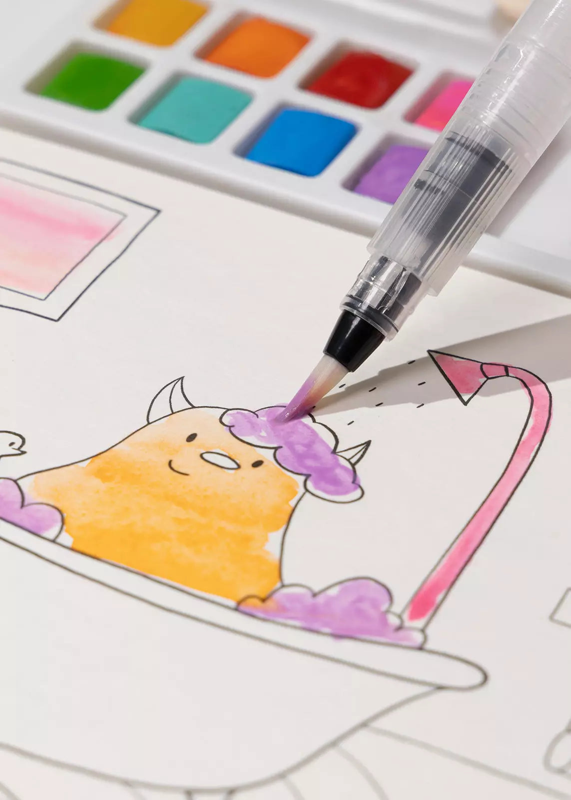Monster Watercolor Painting Book Cover