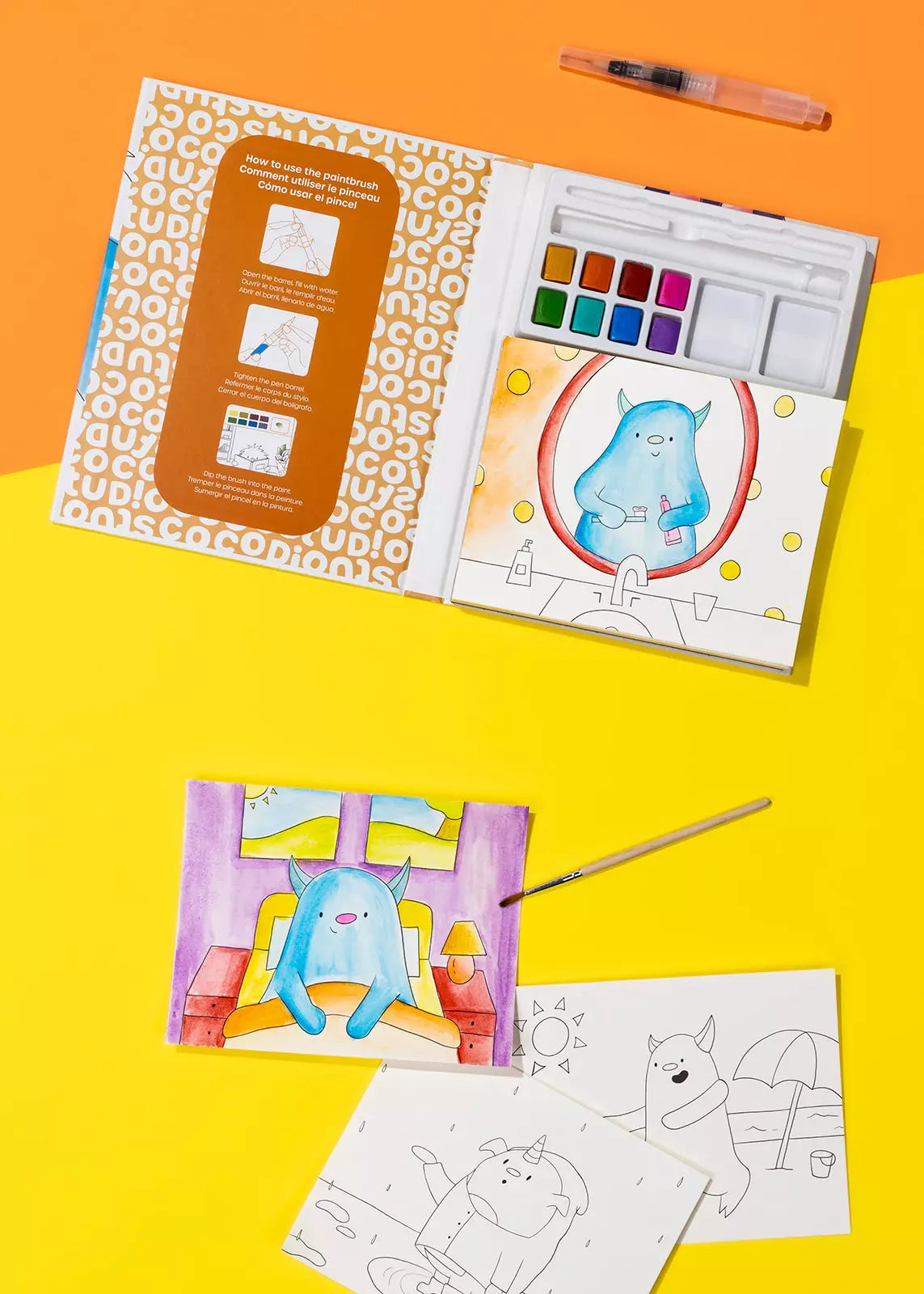 Monster Watercolor Painting Book Cover