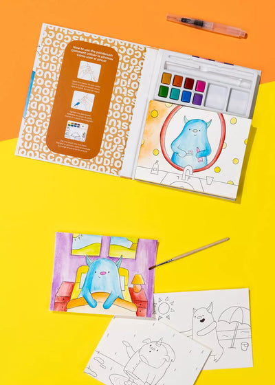 Monster Watercolor Painting Book Preview #4