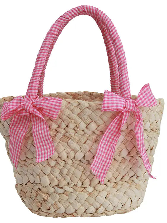 Gingham Straw Bag Cover