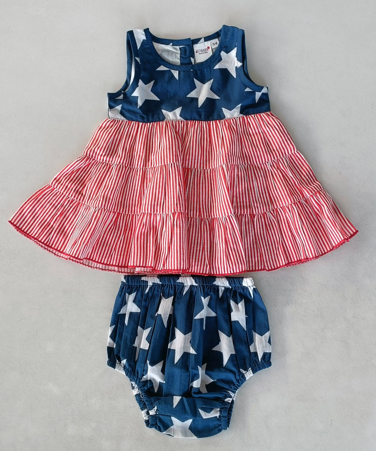 Stars & Red Striped Tiered Dress Cover
