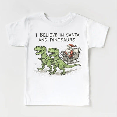 Believe in Santa & Dinos Christmas Shirt Preview #1