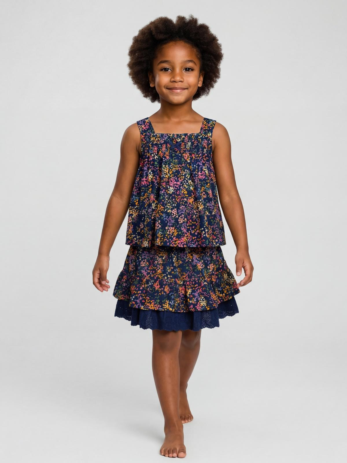Floral Navy Top Cover