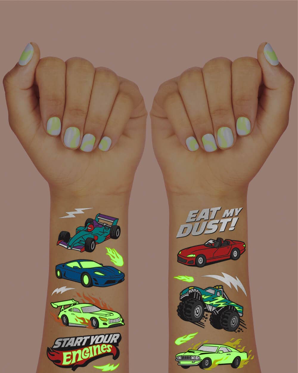 Tomfoolery Toys | Vroom Vroom Glo Tats