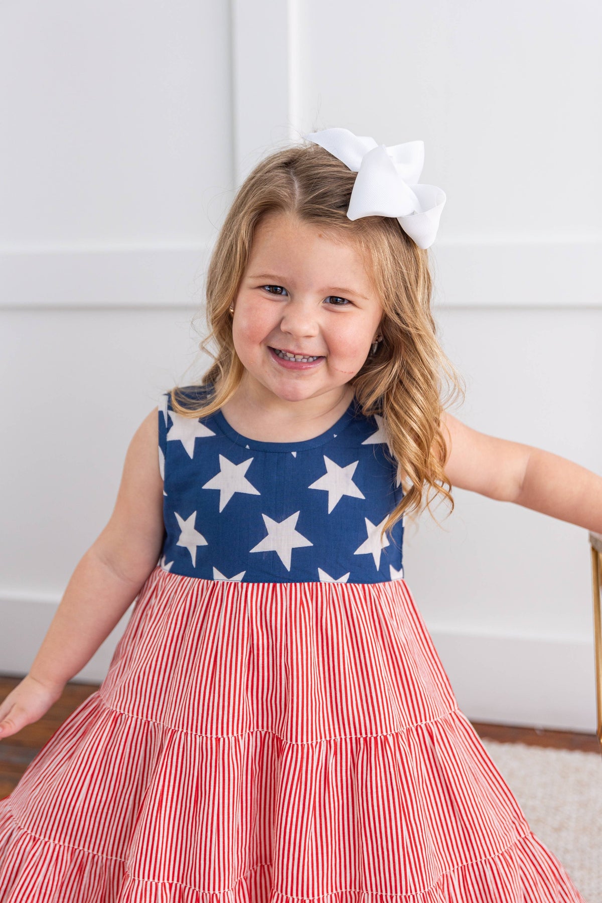 Stars & Red Striped Tiered Dress Cover