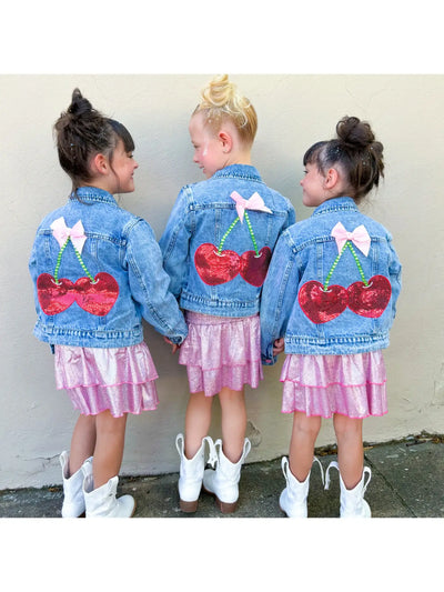 Cherry and Bow Denim Jacket Preview #2
