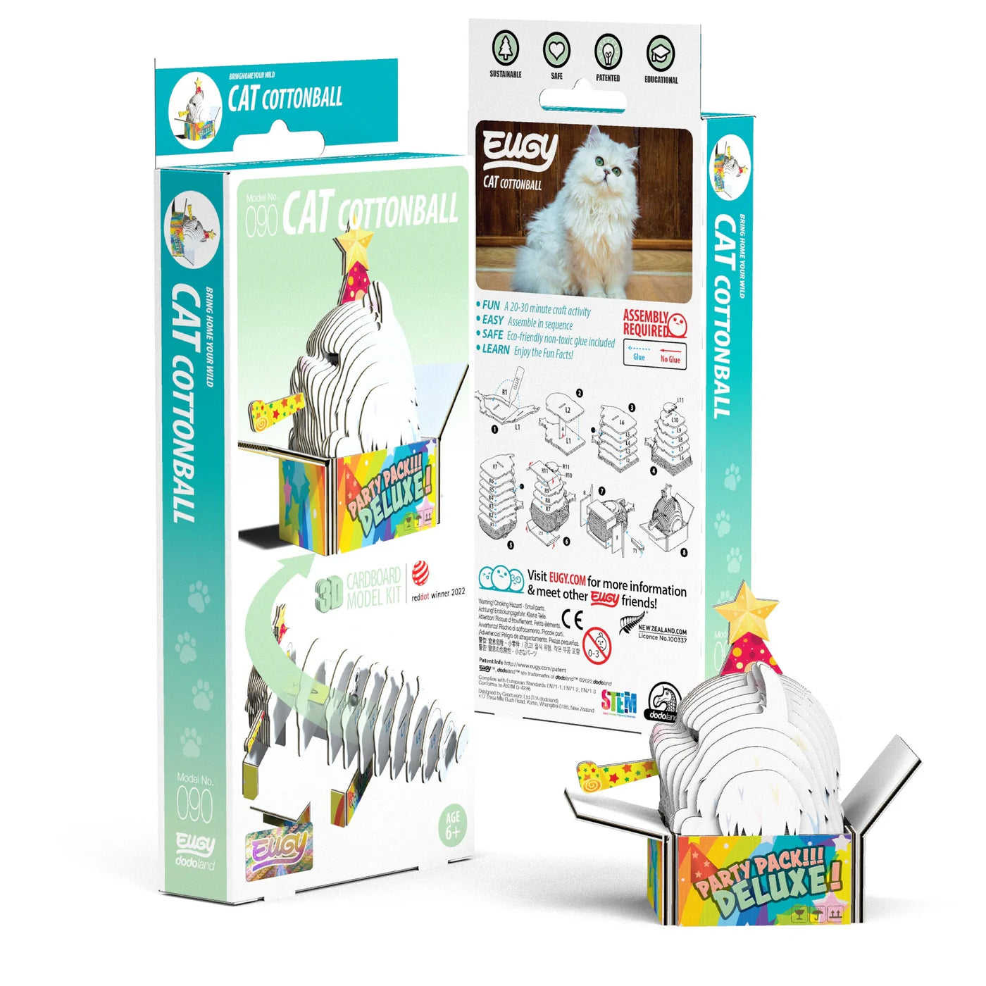 Tomfoolery Toys | Cat - Cottonball 3D Puzzle