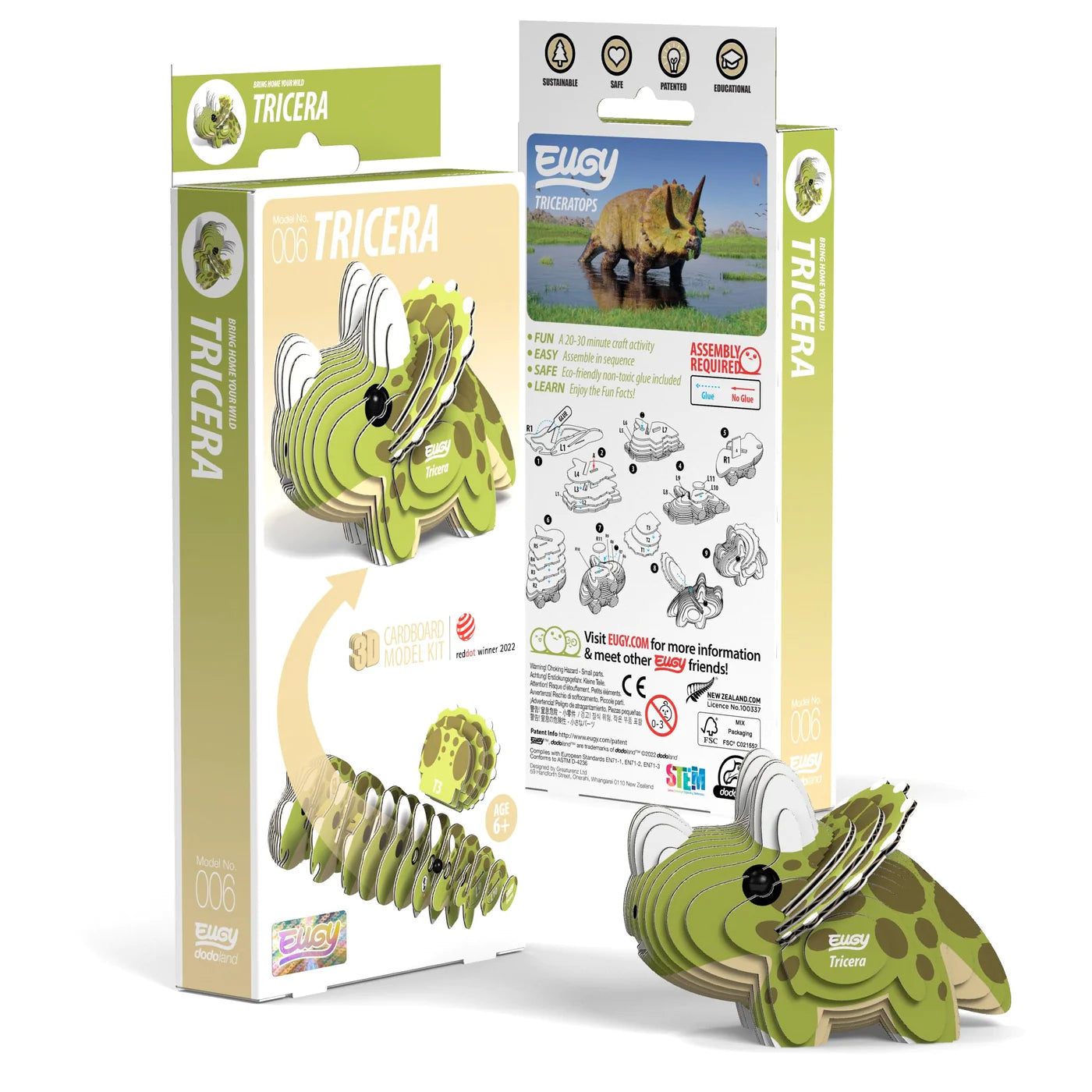Tomfoolery Toys | Triceratops 3D Puzzle