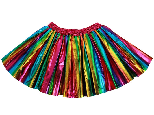 Tomfoolery Toys | Bright Metallic Rainbow Skirt, Size 2-6