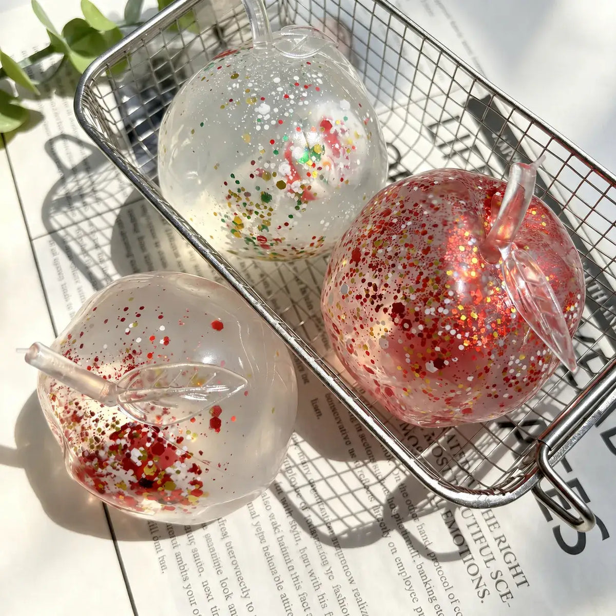 Christmas Glitter Apple Squishy Cover