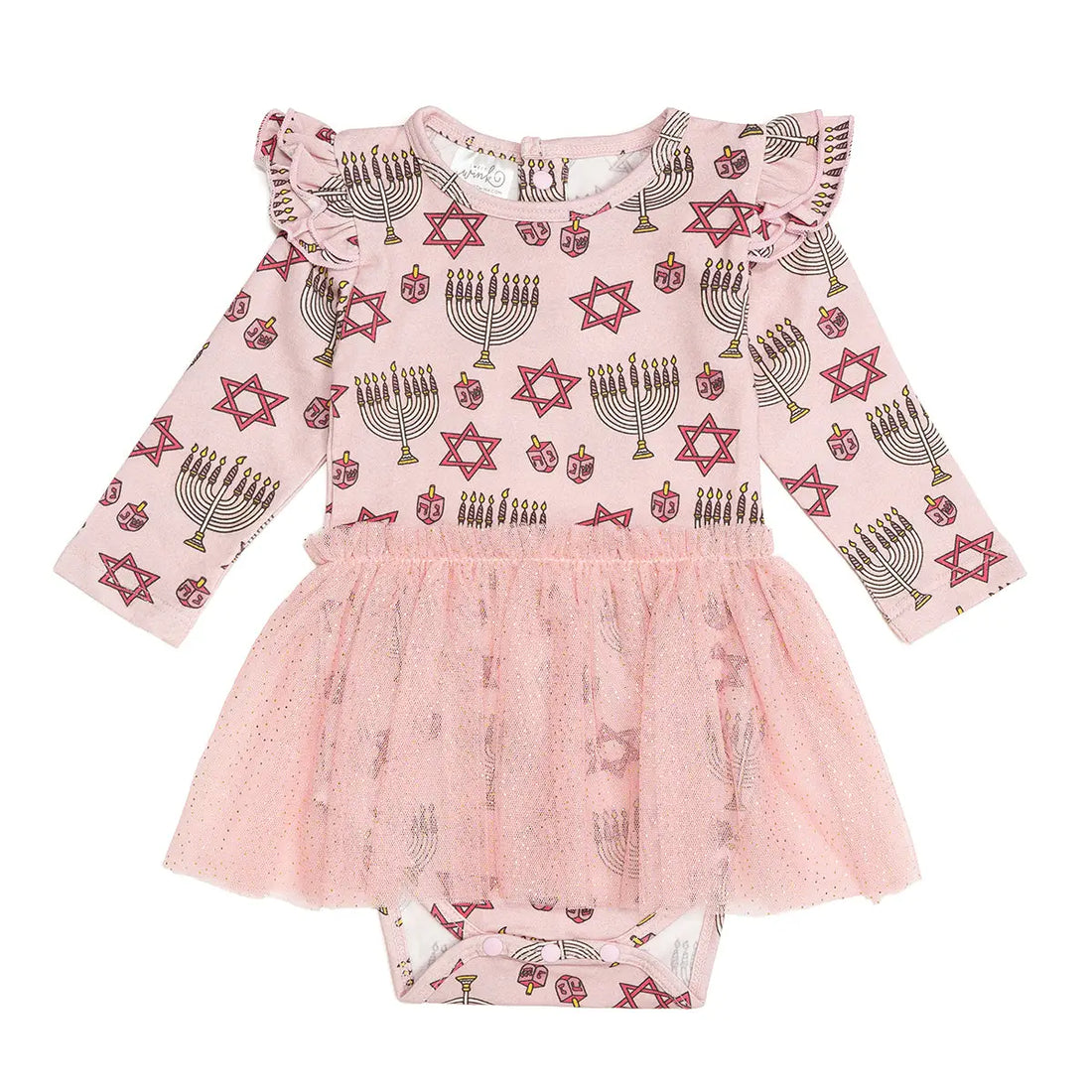 Hanukkah Long Sleeve Tutu Bodysuit Preview #2