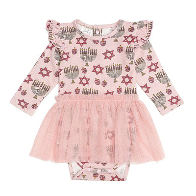 Hanukkah Long Sleeve Tutu Bodysuit Preview #2