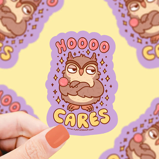 Tomfoolery Toys | Hoo Cares Owl Vinyl Sticker