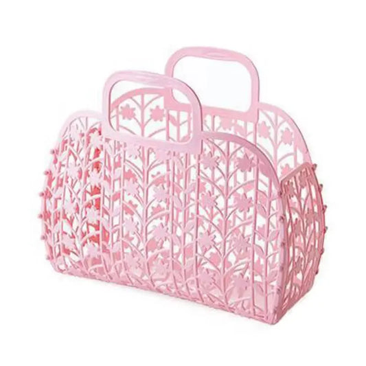 Tomfoolery Toys | Pink Leafy Basket Tote