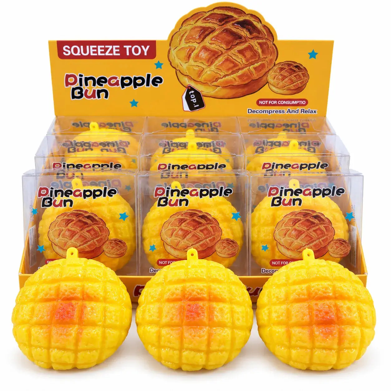 Tomfoolery Toys | Crunchy Pineapple Bun Squishy