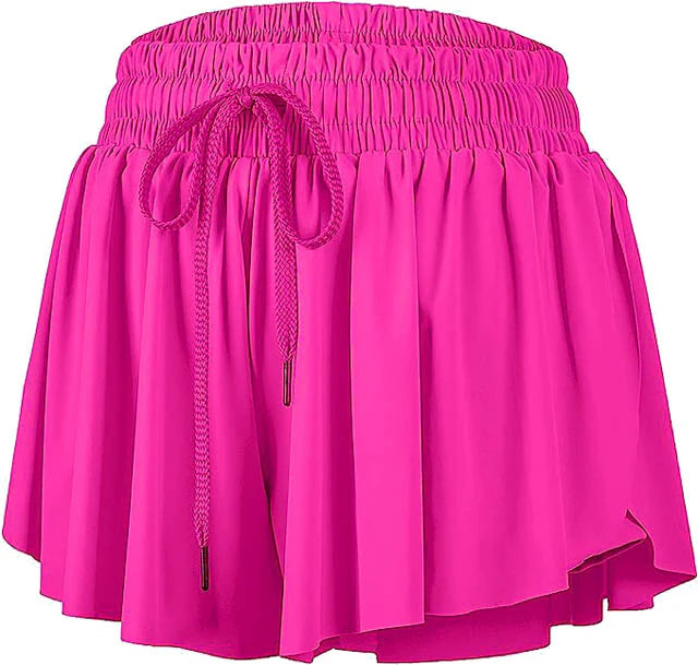 Magenta Butterfly Flowy Shorts Cover