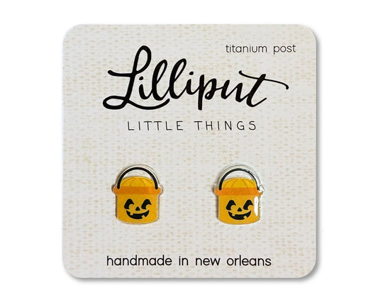 Tomfoolery Toys | Retro Pumpkin Bucket Earrings