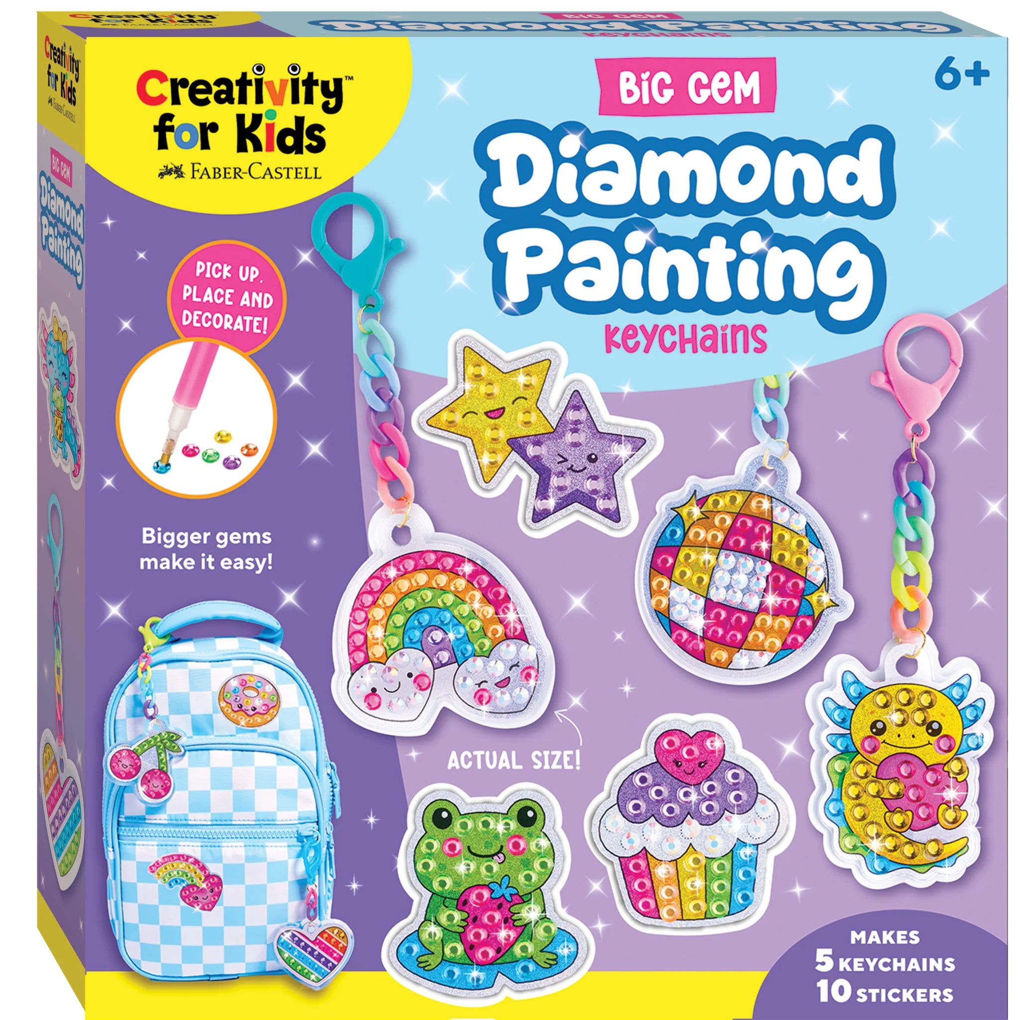 Tomfoolery Toys | Big Gem Diamond Painting Keychains
