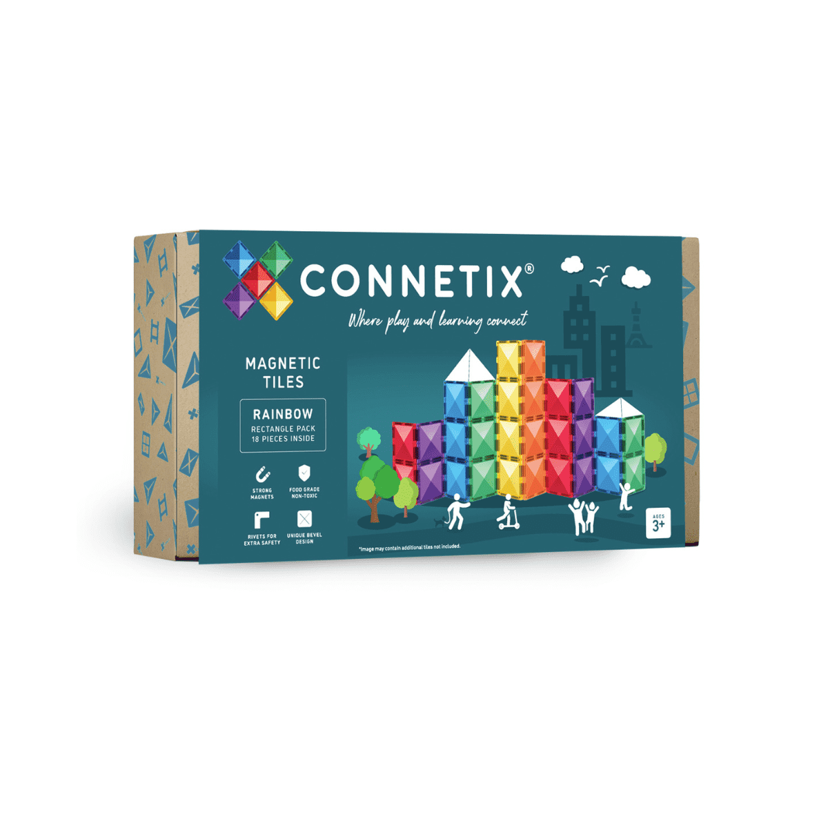 Connetix Rainbow Rectangle Pack, 18pc Cover