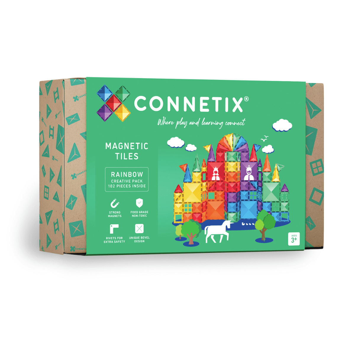 Tomfoolery Toys | Connetix Rainbow Creative Pack, 102pc