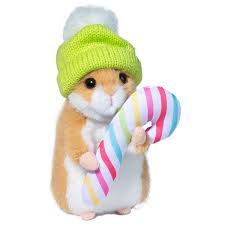 Holiday Hamster With Winter Hat  & Candy Cane Cover