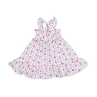 Winding Rose Stripe- Smocked Ruffle Sundress & Bloomer Preview #2