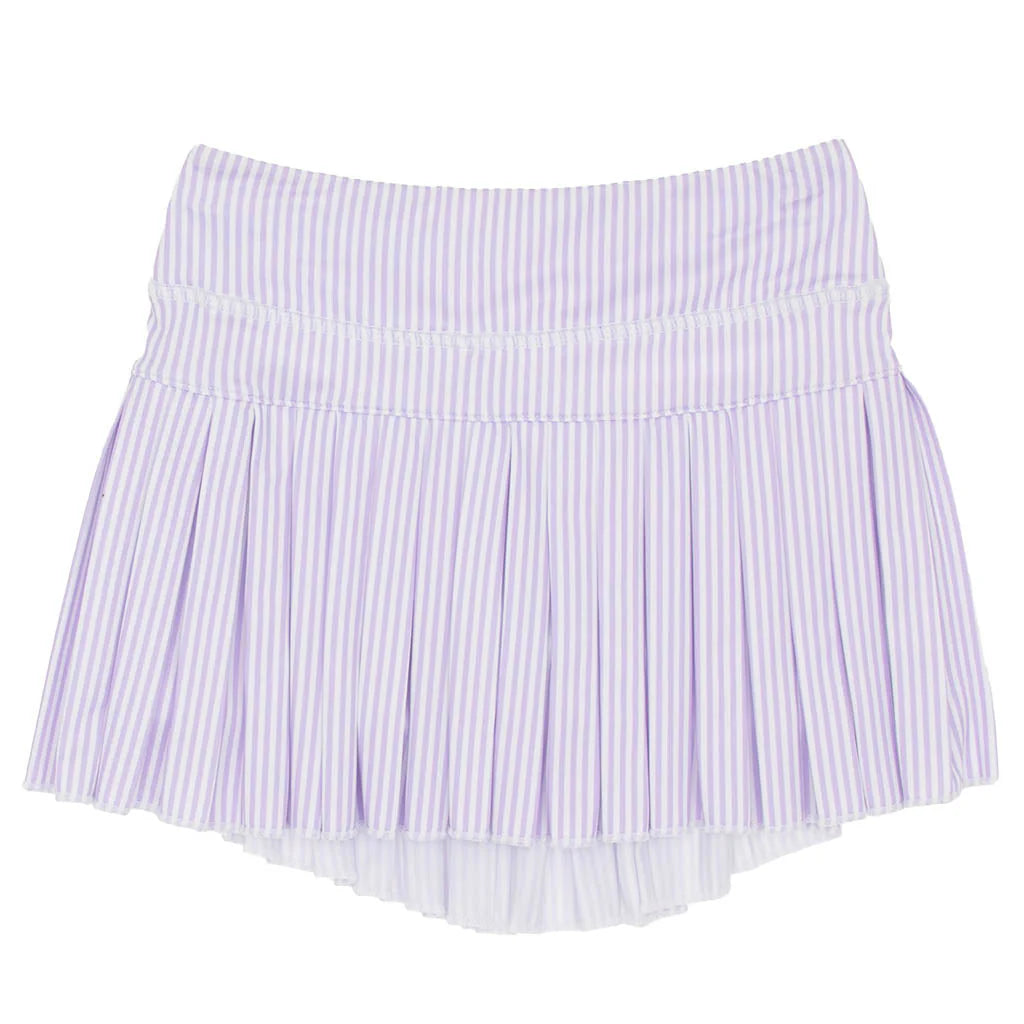Tomfoolery Toys | Lavender Striped Mini Pleat Skort