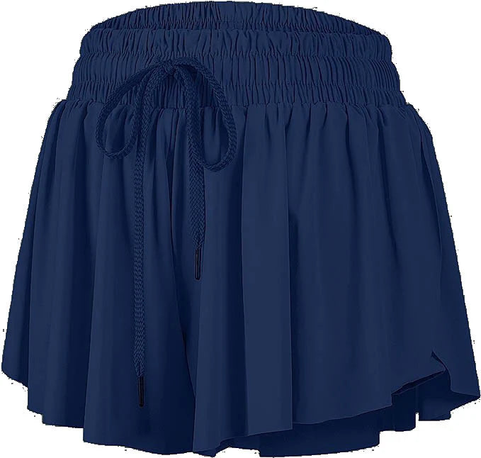 Navy Butterfly Flowy Shorts Cover