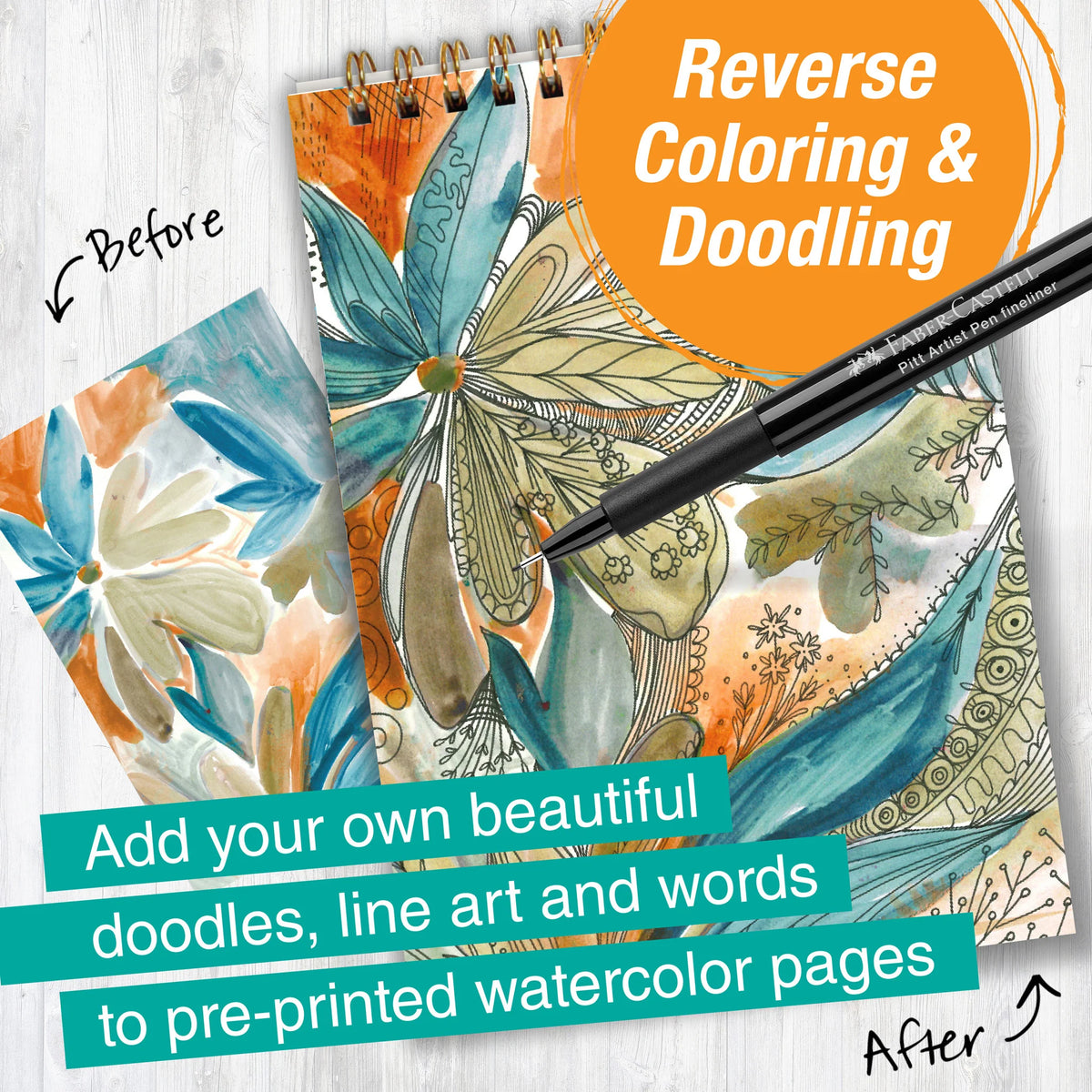 Reverse Coloring & Doodling Cover