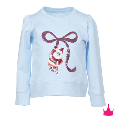 Sequin Santa Bow Light blue Preview #1