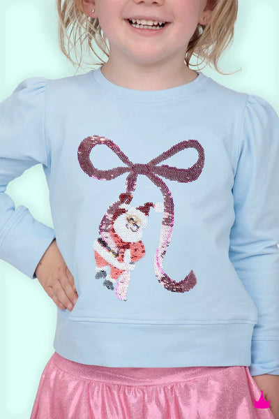 Sequin Santa Bow Light blue Preview #2