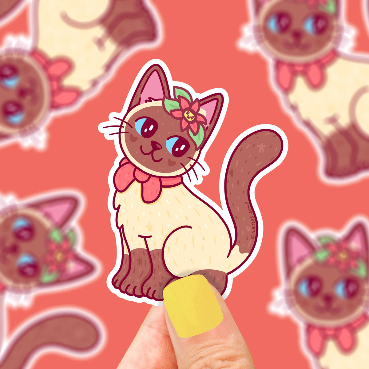 Siamese Kitty Vinyl Sticker Cover