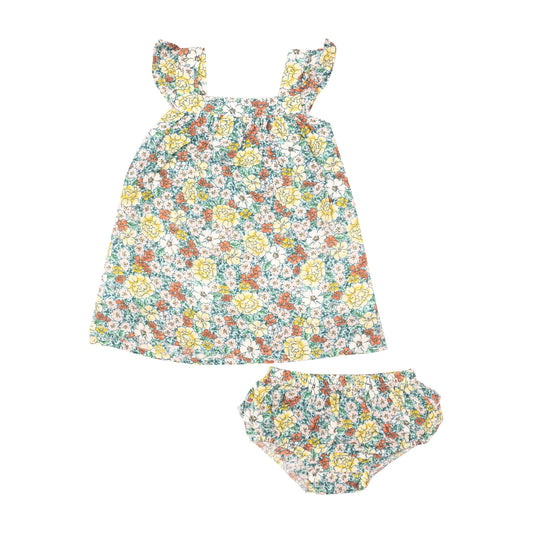 Tomfoolery Toys | Golden Peony Sundress & Diaper Cover