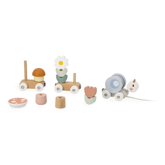 Tomfoolery Toys | Snail Pull-Along Stacker Train
