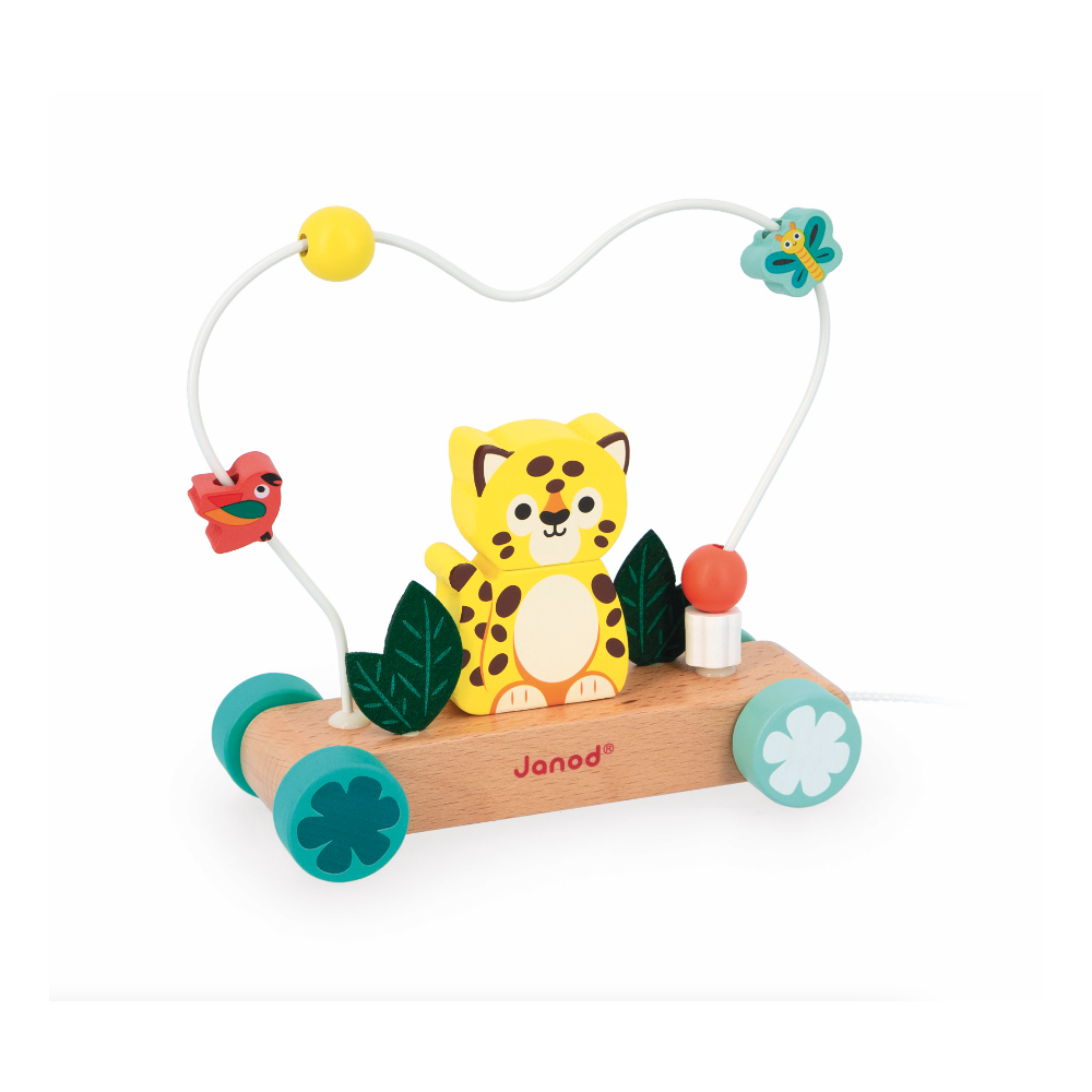 Pull-Along Jaguar Stacker Bead Toy Cover