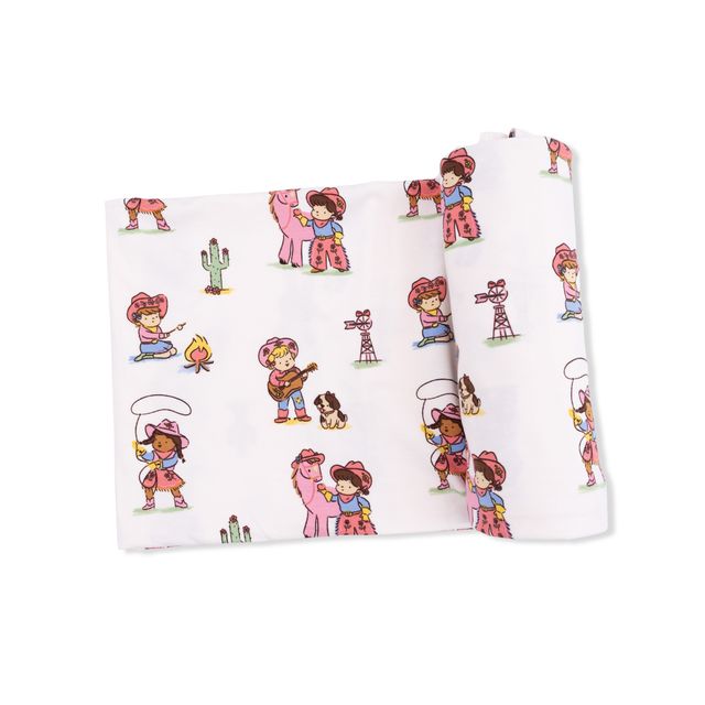 Vintage Cowgirl Swaddle Blanket Cover