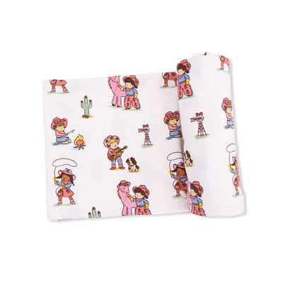 Vintage Cowgirl Swaddle Blanket Preview #2