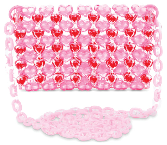 Tomfoolery Toys | Pink Hearts Beaded Crossbody