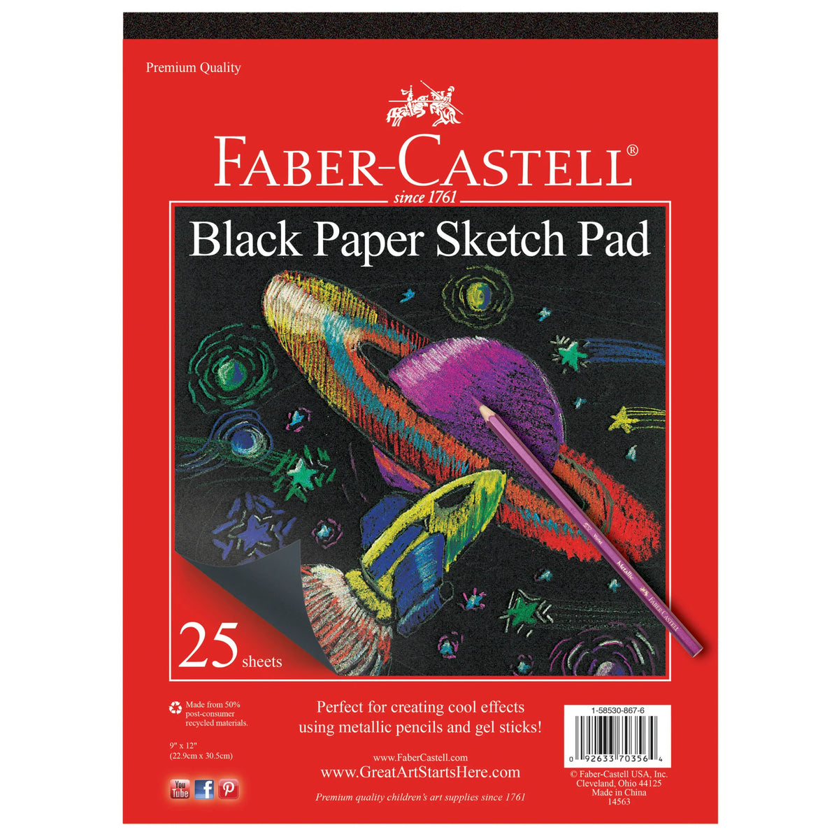 Black Paper Sketch Pad Cover