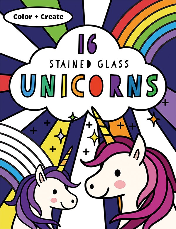 Tomfoolery Toys | Unicorns Stained Glass Coloring Book