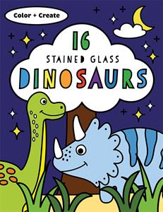 Tomfoolery Toys | Dinosaurs Stained Glass Coloring Book