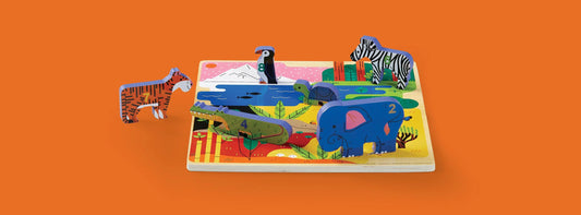 Tomfoolery Toys | 123 Zoo Wood Puzzle