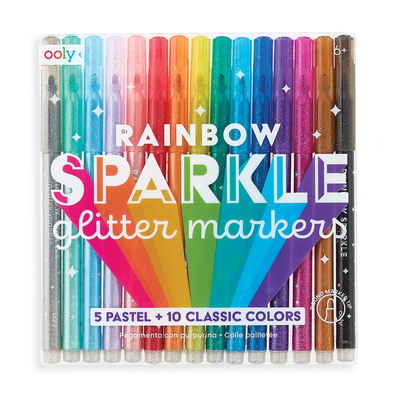 Rainbow Sparkle Glitter Markers Preview #1