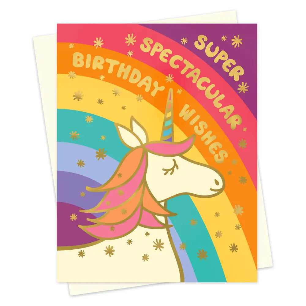 Spectacular Unicorn Birthday Card Cover