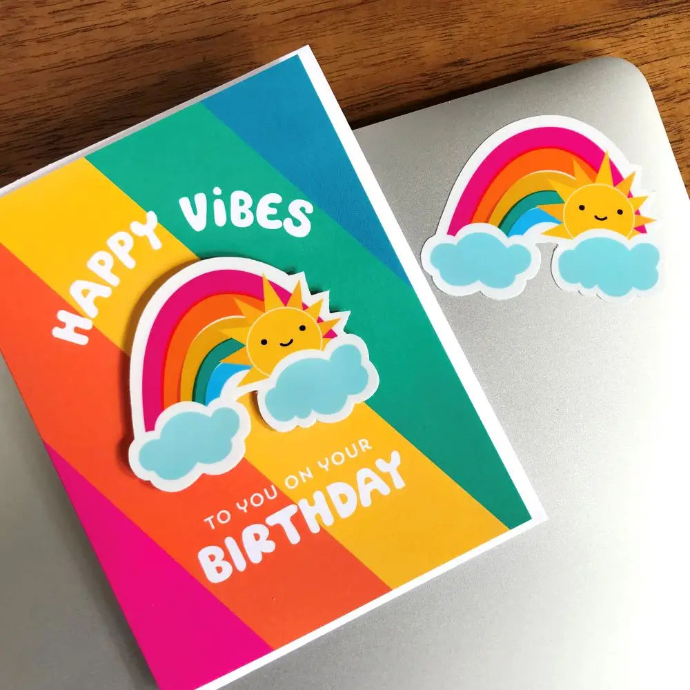Sunny Rainbow Birthday Card Preview #3