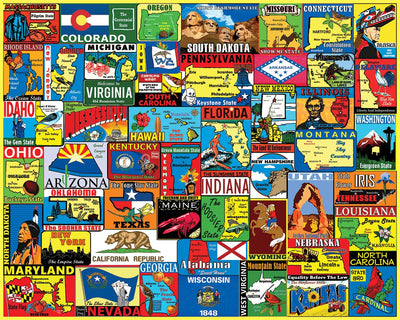 State Stickers 1000pc Puzzle Preview #2