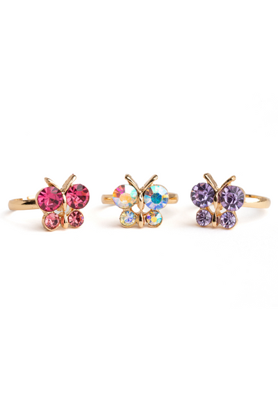 Boutique Butterfly Gem Rings, 3pc Preview #4