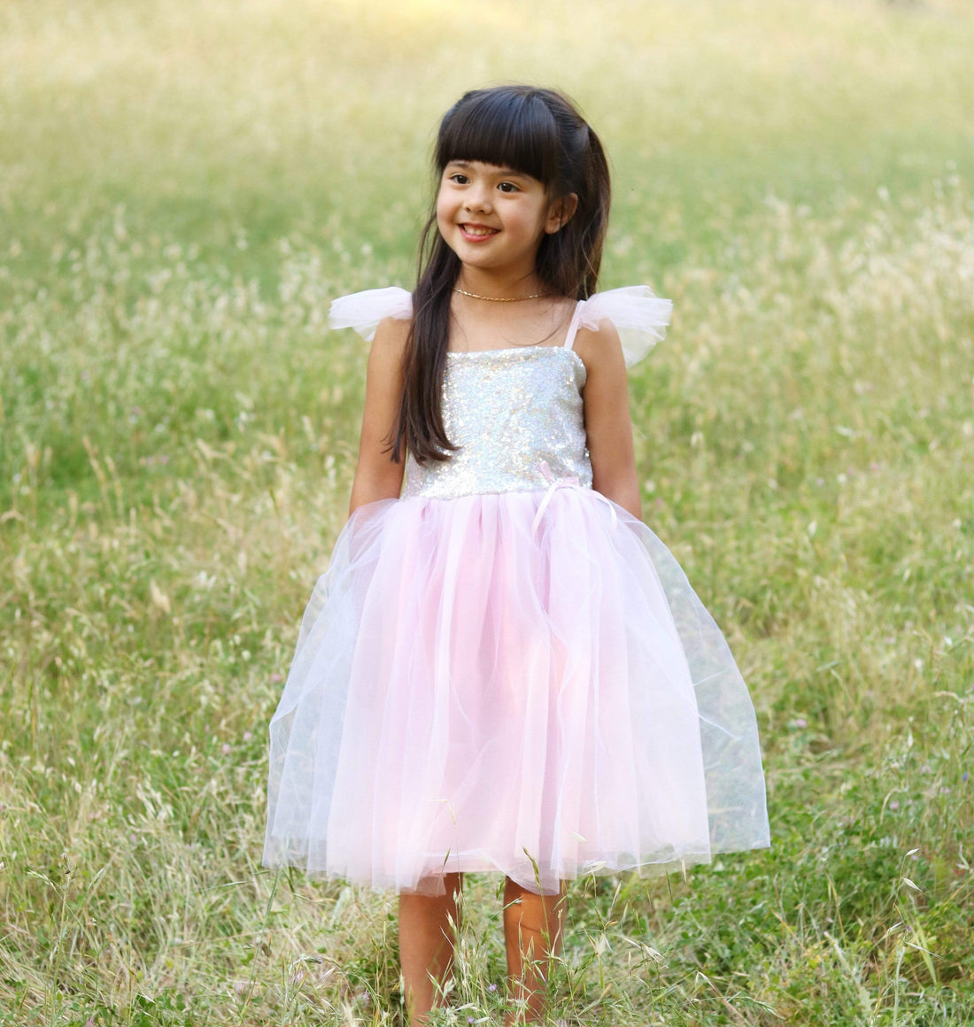 Sequins Princess Dress, Silver Preview #2